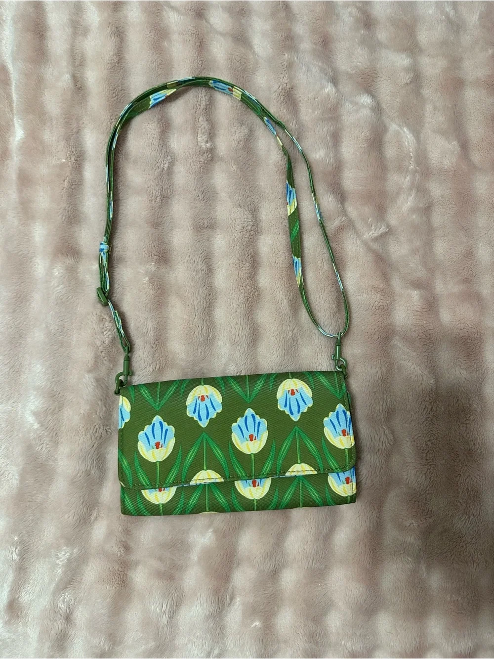 Green Floral Vera Bradley Crossbody Bag
